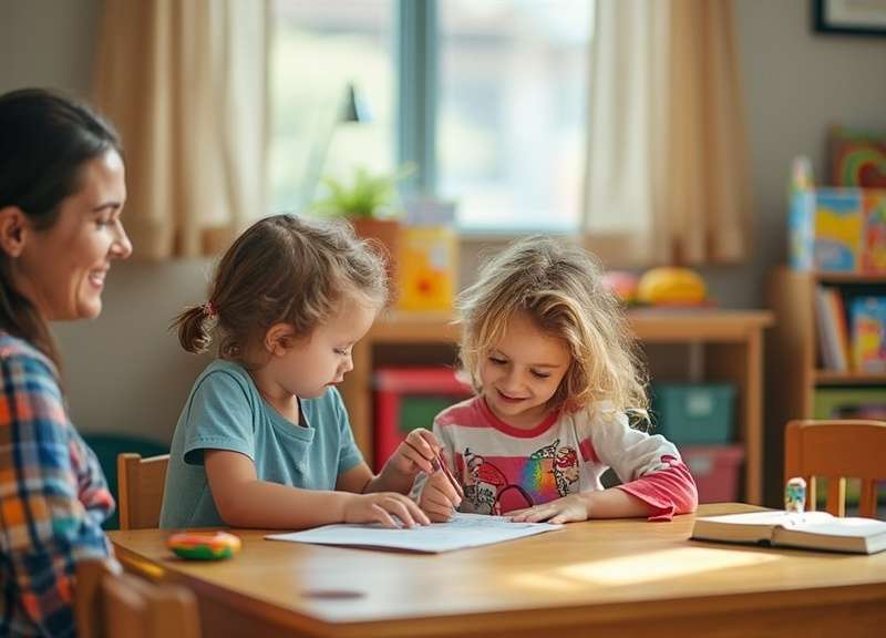 Child receiving speech therapy in Idaho Falls clinic.